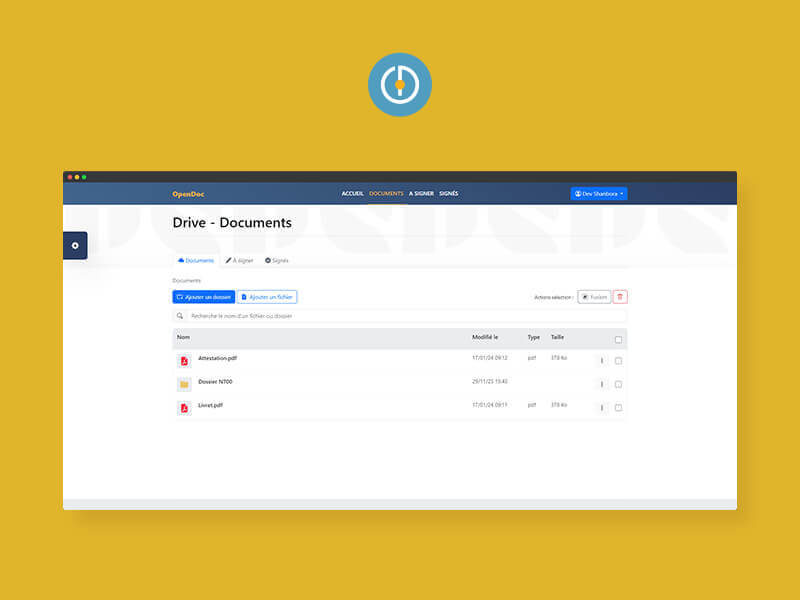 accueil application tablette et mobile de signature de pdf opendoc